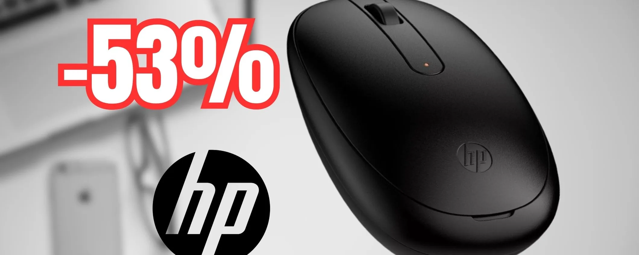 Mouse bluetooth HP elegante e preciso: maxi sconto del 53%