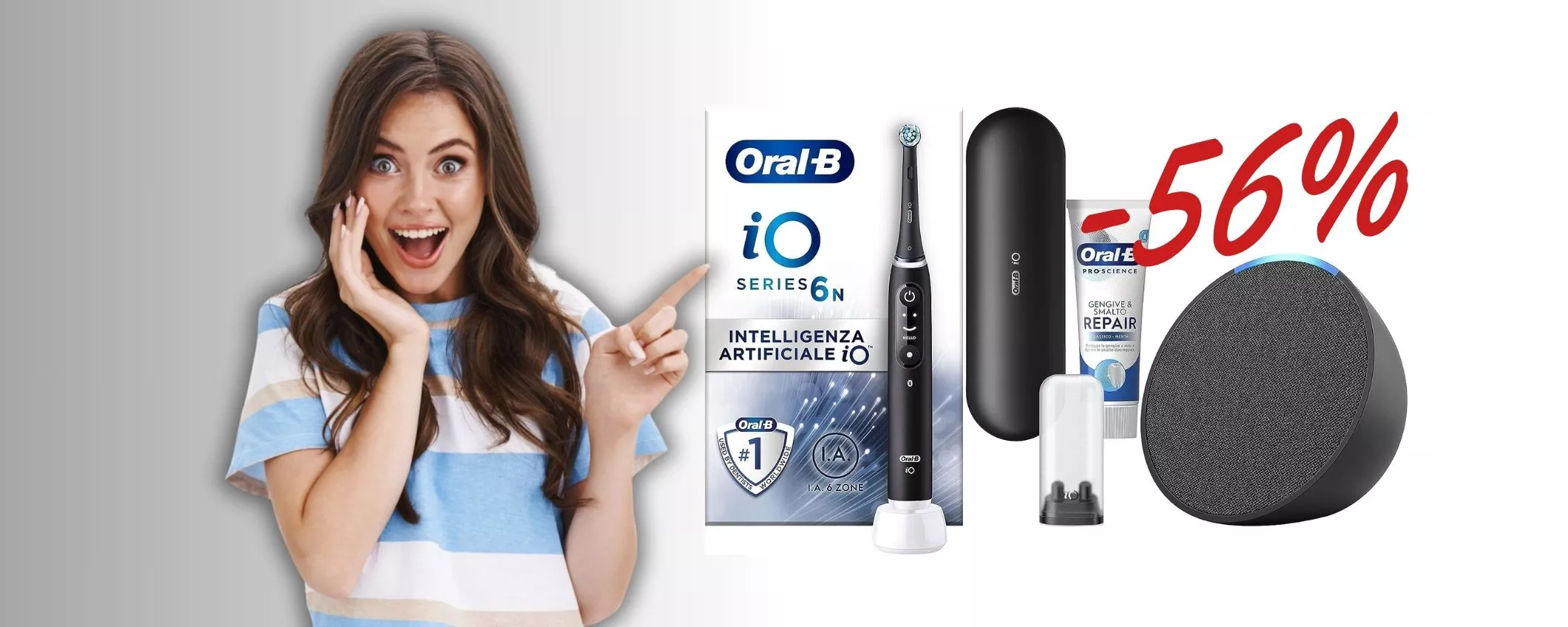 Oral-B e Alexa Echo Pop, la STRANA COPPIA scontata di 154€ su Amazon