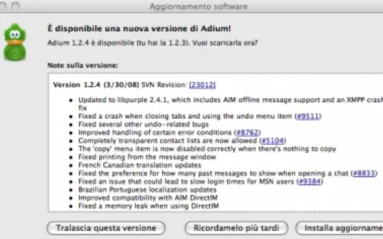 Disponibile Adium versione 1.2.4