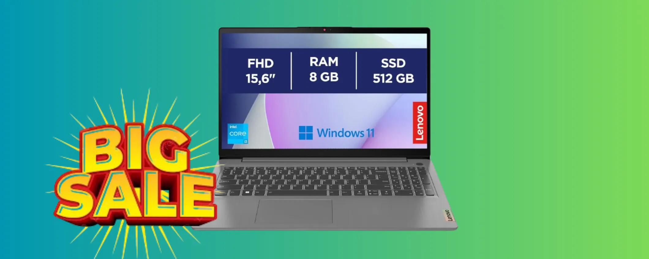 Notebook Lenovo IdeaPad 3 a 120€ in meno: promo esclusiva su Amazon