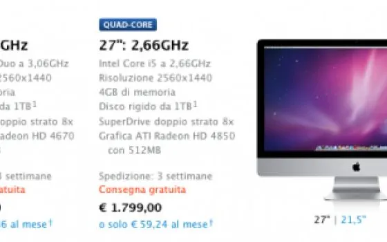 Ancora ritardi nella disponibilità degli iMac da 27
