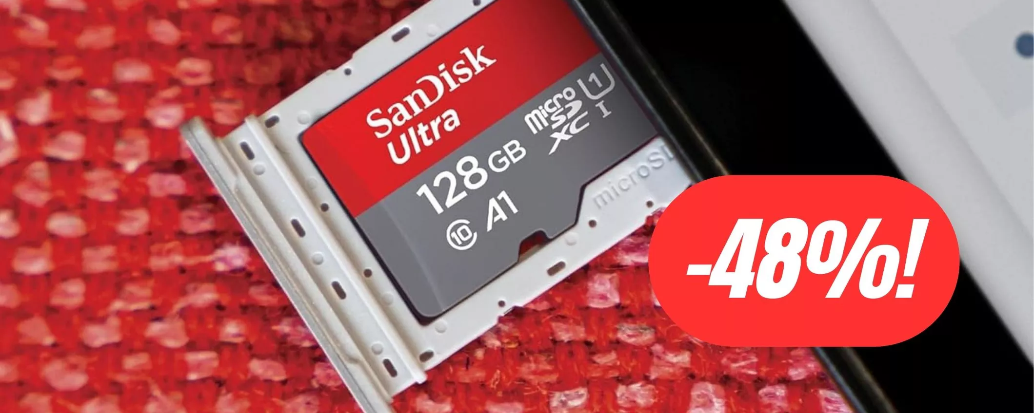 microSD SanDisk da 128GB dalle prestazioni TOP al 48% di sconto su Amazon