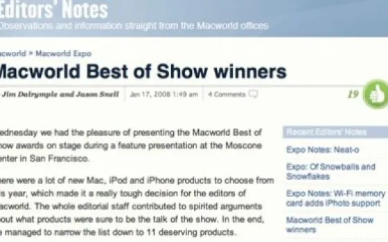 I vincitori del Macworld Best of Show