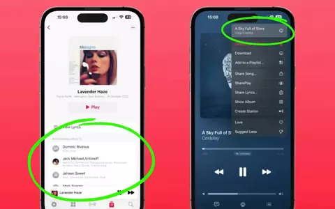 Apple Music con iOS 17 ha una nuova funzione, i crediti