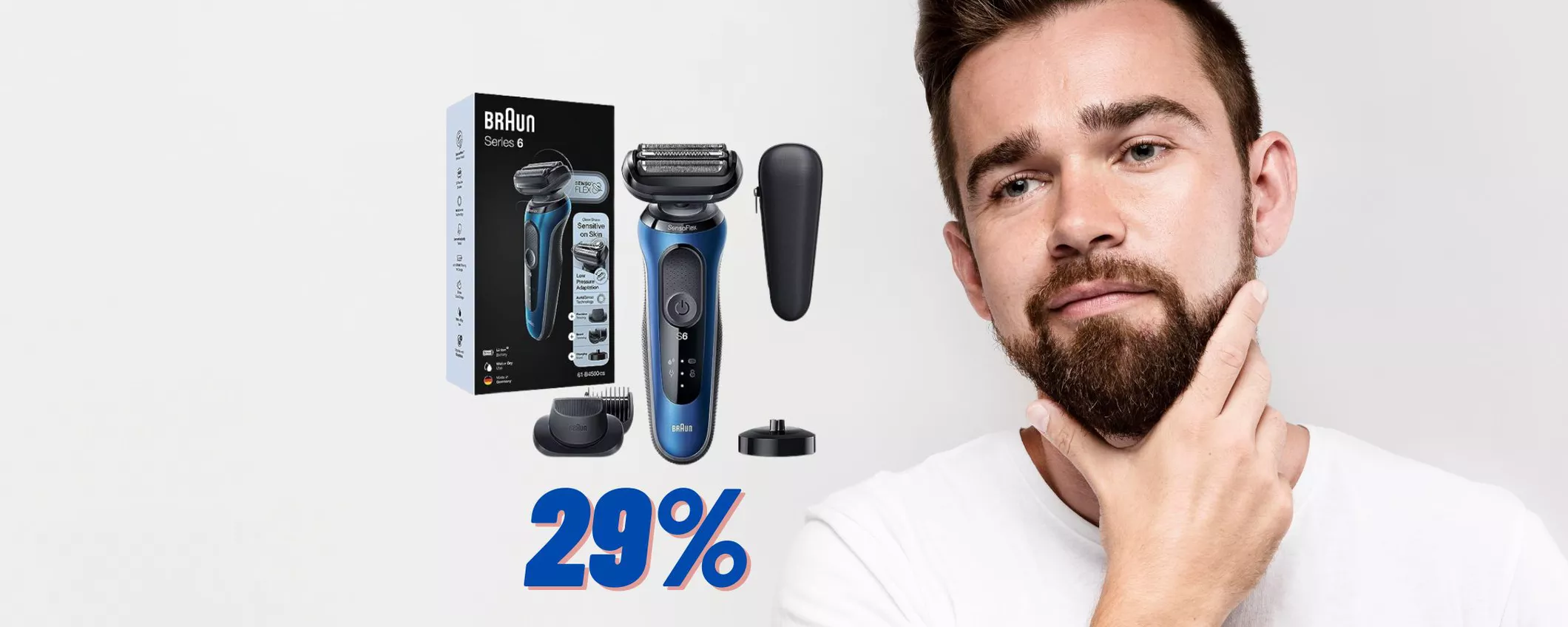 Barba perfetta con il rasoio Braun IN SCONTO su Amazon del 29%