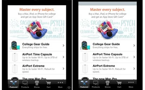 iOS 7 visualizza le app per iPhone in modalità retina su iPad