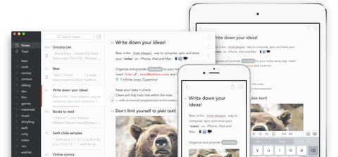 Bear, elegante app tutta italiana per prendere note su iPhone, iPad, Mac