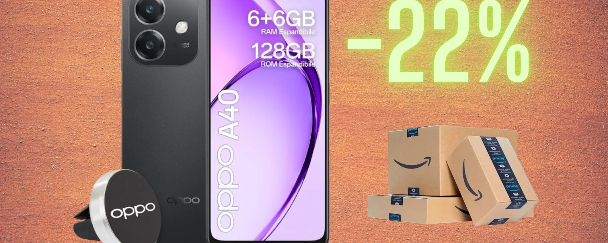 OPPO A40: fotocamera AI da 50MP e batteria da 5100mAh, oggi in MAXI SCONTO