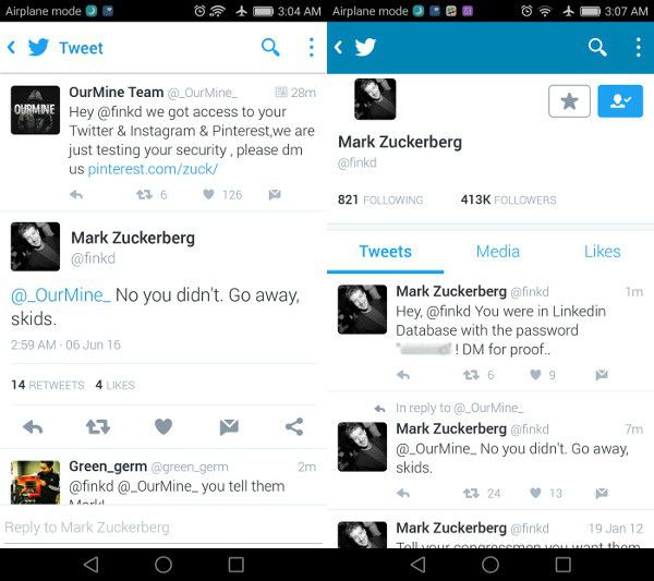 Mark Zuckerberg hackerato - Twitter