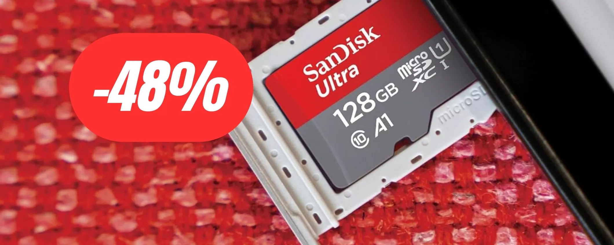 microSD veloce e super capiente: 128GB al 48% di sconto