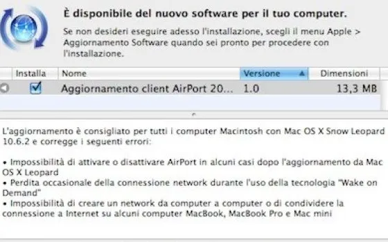 Aggiornamenti per Airport e nuovi firmware MacBook, Macbook Pro e SuperDrive