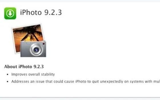 Apple rilascia iPhoto 9.2.3