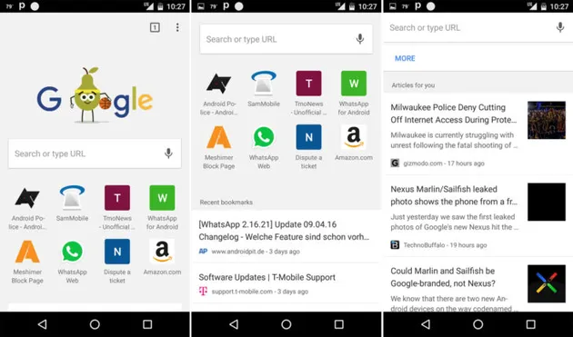 Google Now in Chrome per Android