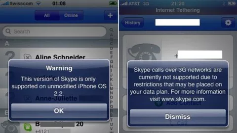 Niente Skype sugli iPhone col jailbreak?
