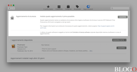 OS X, Apple rilsascia un aggiornamento critico per Network Time Protocol