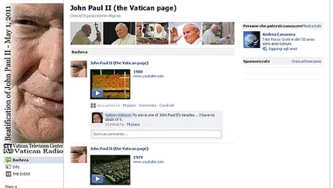 Giovanni Paolo II beato su Facebook