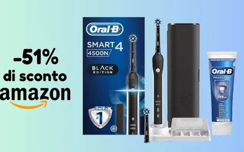 OFFERTA A TEMPO: spazzolino elettrico Smart Oral-B SCONTATO del 51% (solo su Amazon)