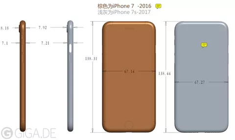 iPhone 7s, dimensioni aumentate a causa della copertura in vetro