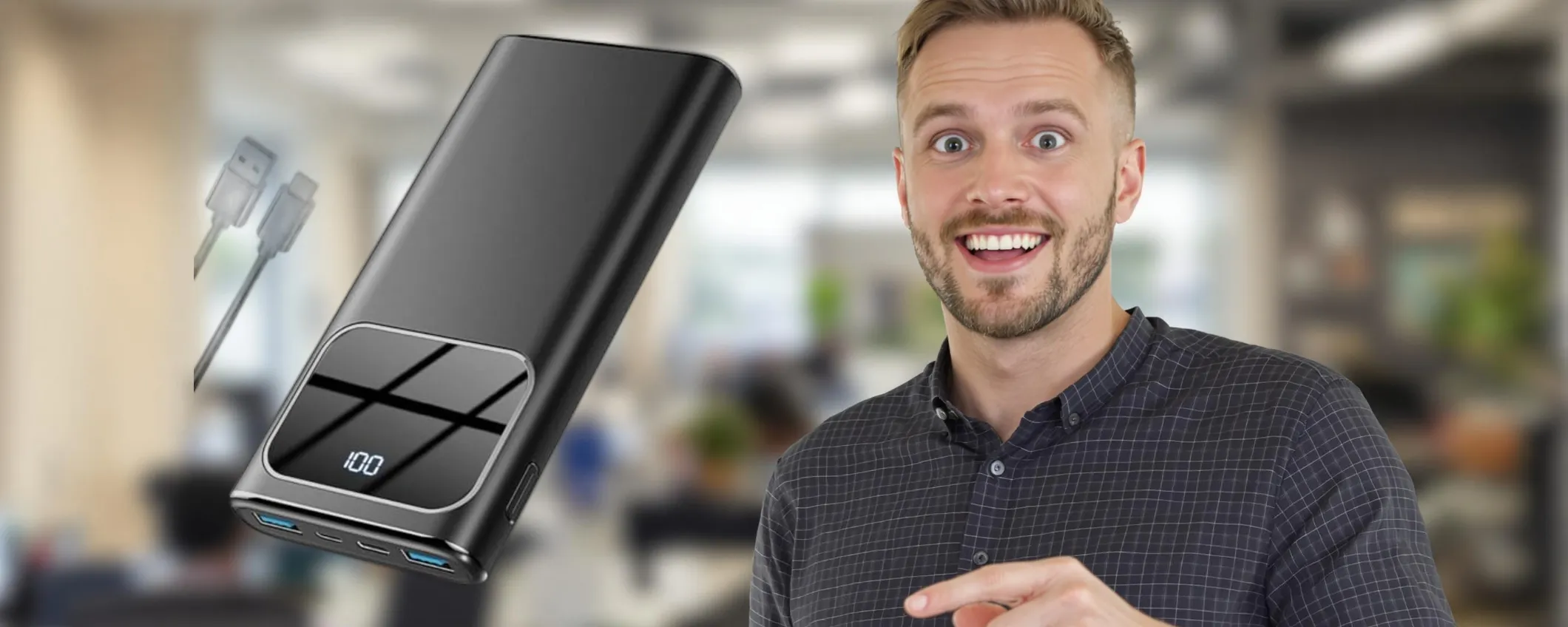 Sconto PAZZESCO dell'85% sul Power Bank da 10000 mAh: oggi è tuo a soli 19€