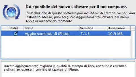 iPhoto aggiornato alla versione 7.1.5