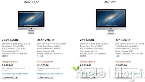 I nuovi iMac disponibili su Apple Store