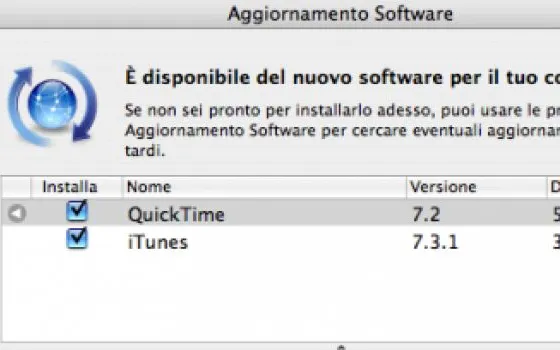Rilasciati update 7.3.1 per iTunes e 7.2 per QuickTime (Aggiornato)
