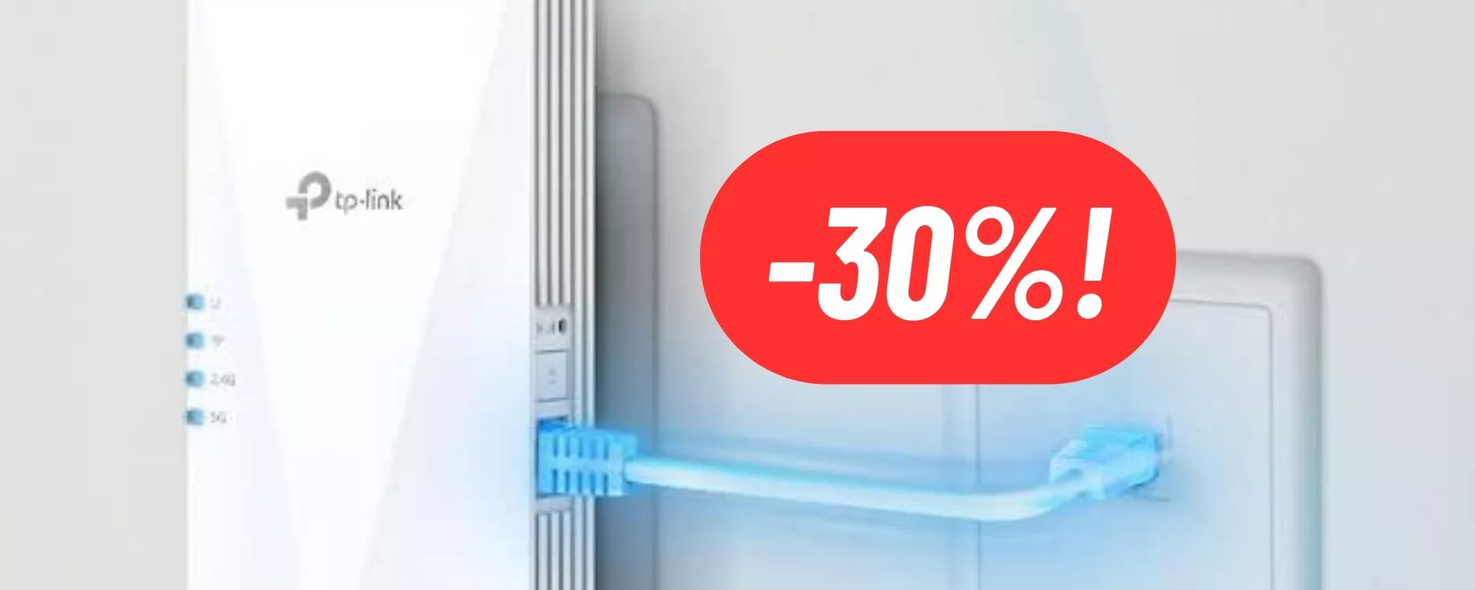 ABBATTI GLI OSTACOLI alla tua copertura WiFi con il RIPETITORE TP-Link al 30% di sconto