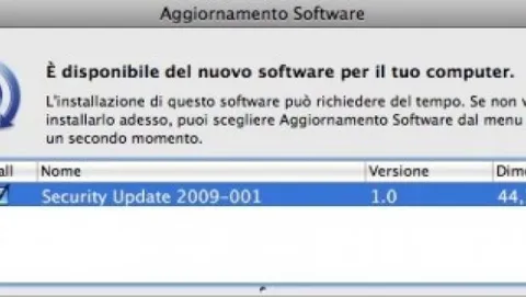 Apple rilascia Security Update 2009-001