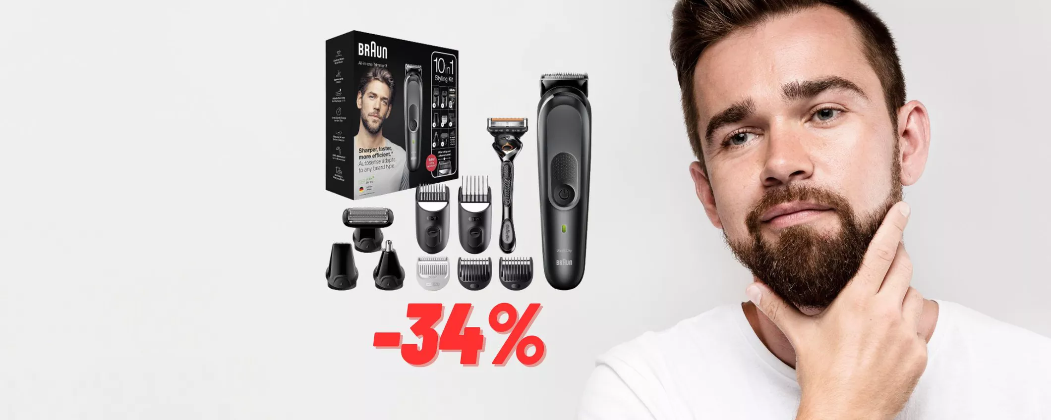 Barba perfetta con il rasoio Braun AL 34% DI SCONTO su Amazon