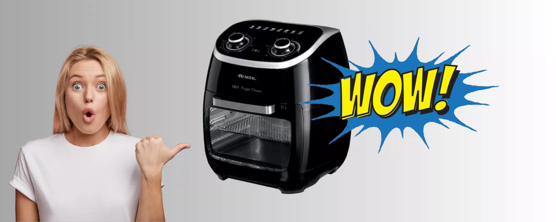 Friggitrice ad aria e forno elettrico 2-in-1 in promozione bomba su Amazon