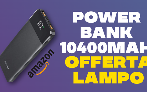 Power Bank 10.400mAh con USB-C, USB-A e display LED: il prezzo WOW che non ti aspetti!