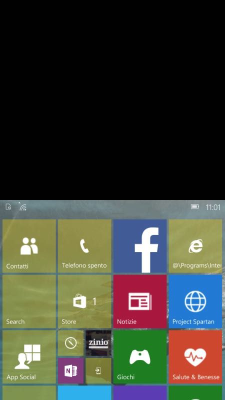 Windows 10 Mobile, utilizzo con una mano sola
