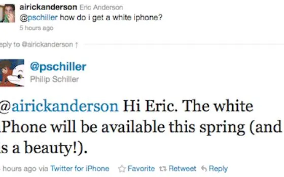 Schiller: iPhone bianco questa primavera