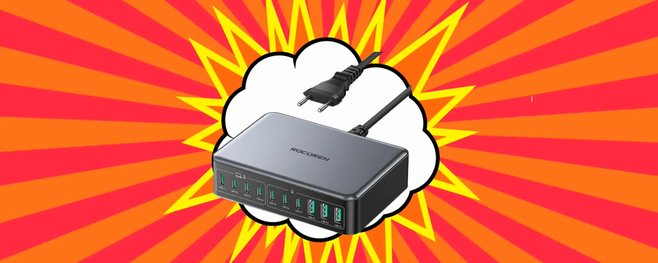 Caricatore USB C 10-in-1 a MINI PREZZO: applica il coupon sconto del 40%