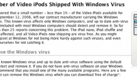 iPod Video venduti con un virus