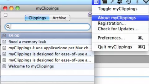 My Clippings, un clipboard manager per Mac