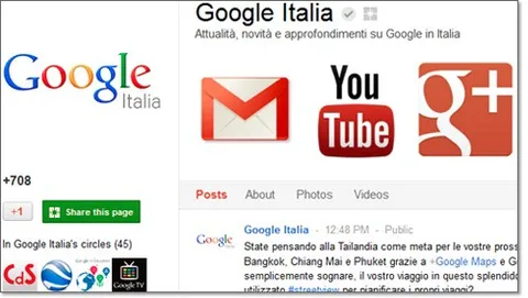 Google Italia inaugura la pagina ufficiale Google+