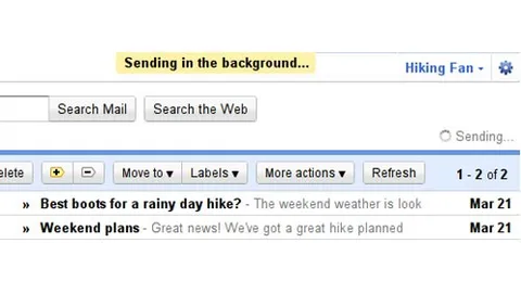 Invio in background per la posta elettronica di Gmail