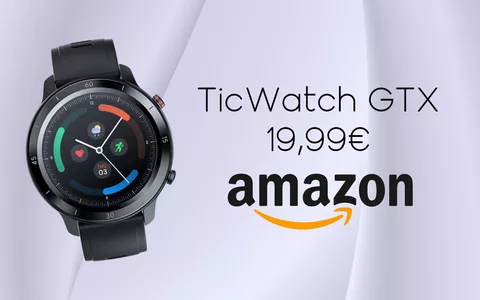 Lo splendido TicWatch GTX è REGALATO su Amazon: lo SCONTO è del 33%