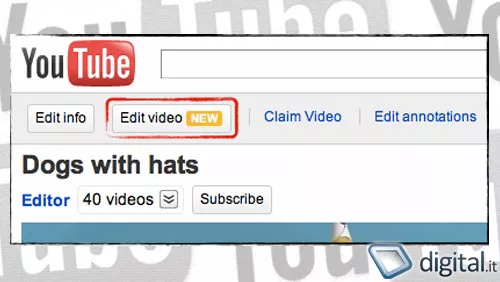 YouTube introduce l'editing video online
