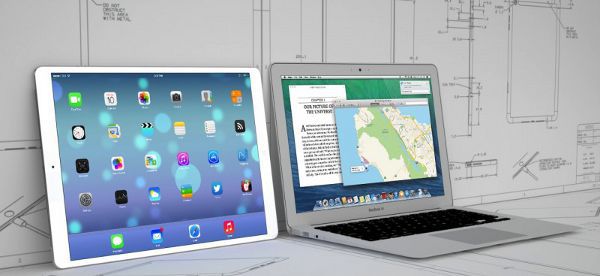 iPad Pro in un mockup accanto al MacBook Air