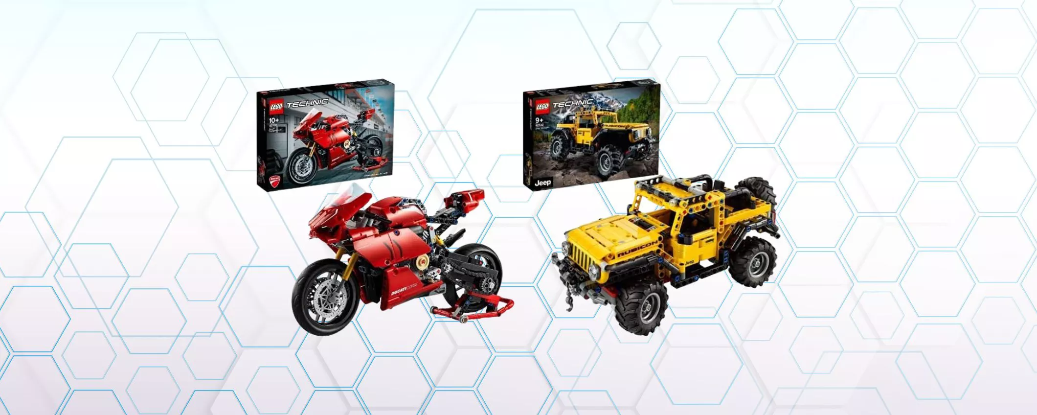 Bundle LEGO Technic Jeep Wrangler + Ducati Panigale in SUPER SCONTO -21%