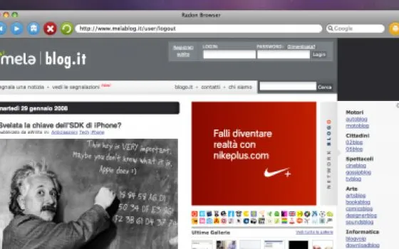 Radon, il browser leggero