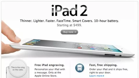 iPad 2 ordinato online in consegna fra 2-3 settimane