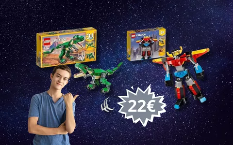 OFFERTISSIMA LEGO: 2 confezioni 3in1 di dinosauri e super robot a soli 22 euro! Avrai 6 giocattoli in 1