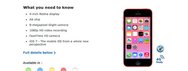 iPhone 5c 8GB, solo 3,7 GB di storage in meno rispetto al Galaxy S4 16GB