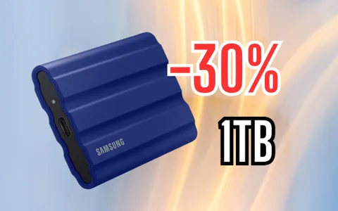 SSD esterno Samsung da 1TB velocissimo e stra-resistente (-30%)