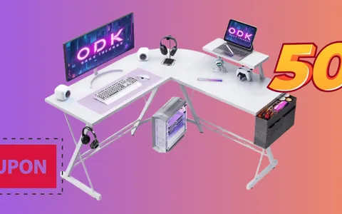 Scrivania da Gaming con supporto per monitor a metà prezzo con il coupon Amazon