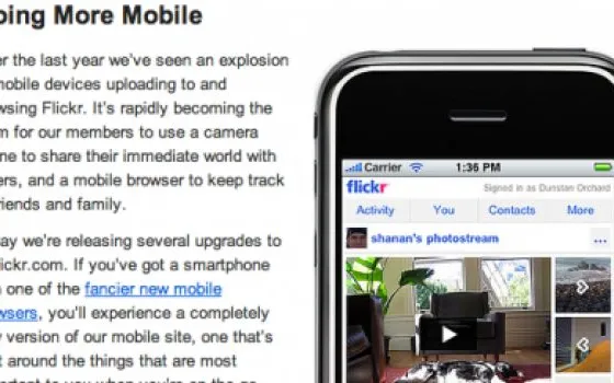 Flickr: ora i video anche per iPhone