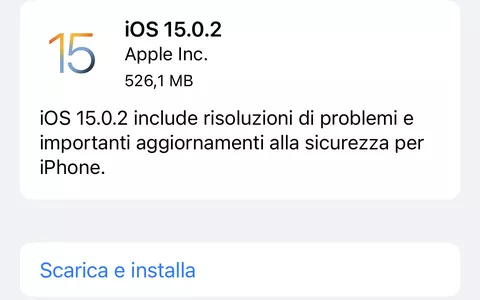 iOS 15.0.2: le novità dell'update